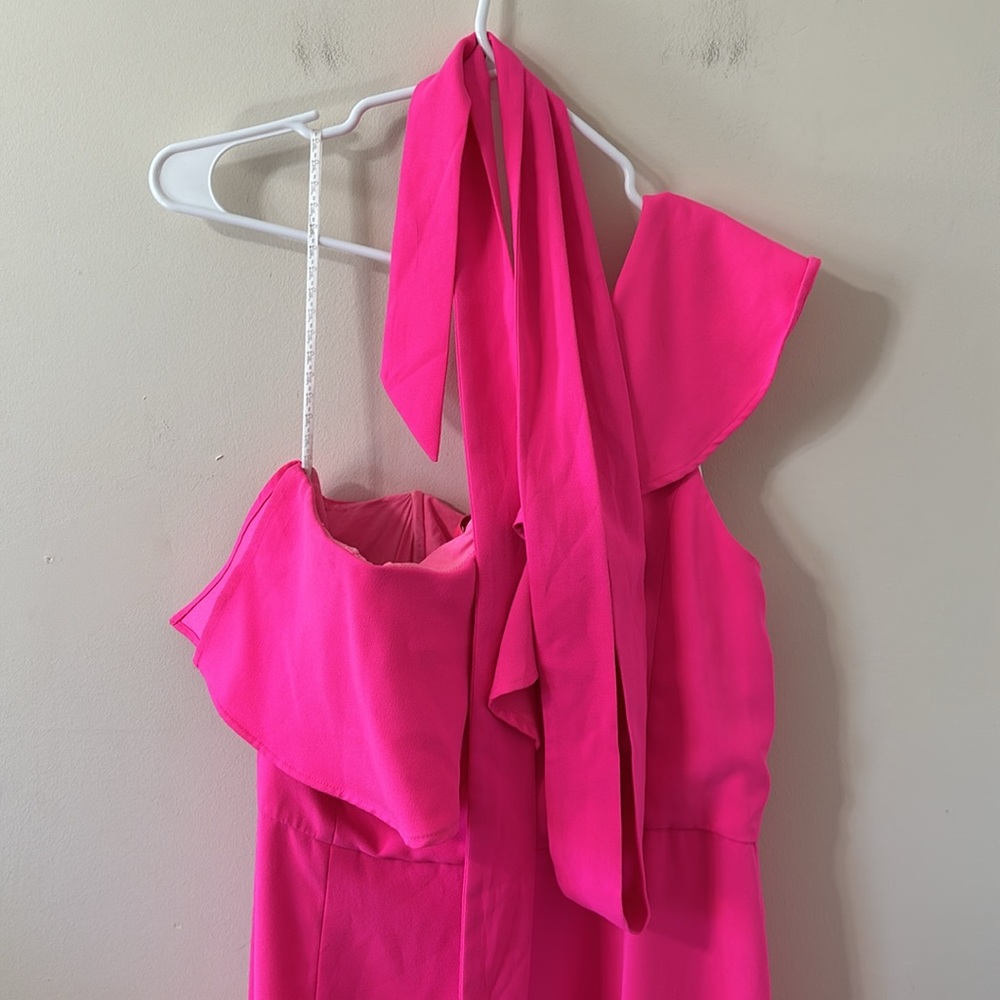 Lilly Pulitzer Lyra One Shoulder Ruffle Jumpsuit Berry Size 12 - Picture 9 of 9